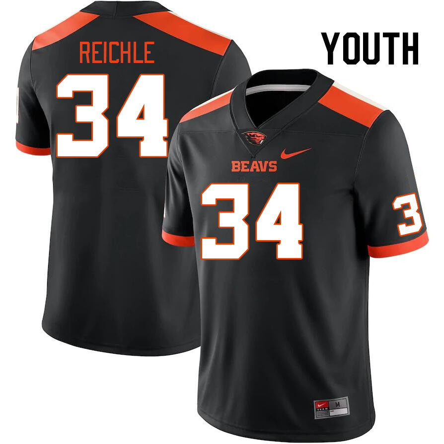 Youth #34 Jake Reichle Oregon State Beavers College Football Jerseys Stitched Sale-Black